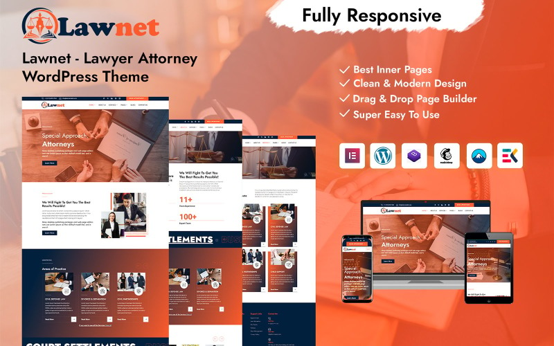 Lawnet - Advokat Advokat WordPress-tema