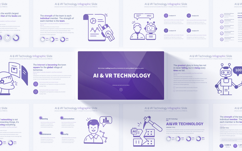 Шаблон інфографіки PowerPoint із технологією Dynamic AI & VR