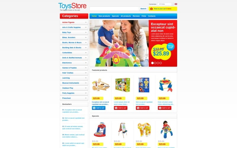 玩具商店ZenCart模板