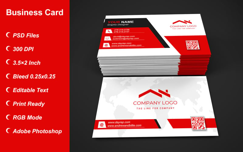 Visiting Card Template with Customizable Designs - 364