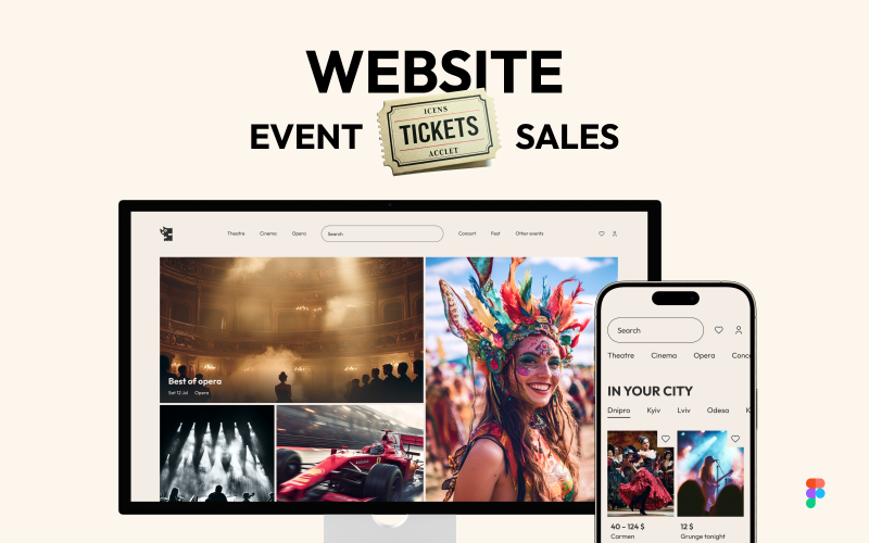 Tickittens – Website-UI-sjabloon voor de aankoop van evenemententickets