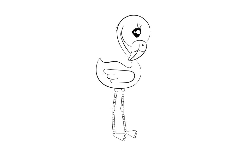 Flamingo Vector Coloring Page