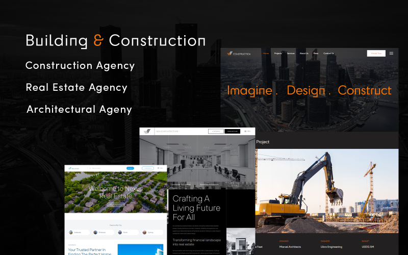 Builder Construction Arkitektonisk och fastighets WordPress-tema