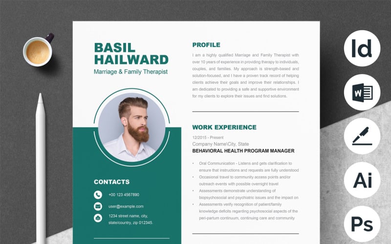 Professional Word Resume CV Template Layout