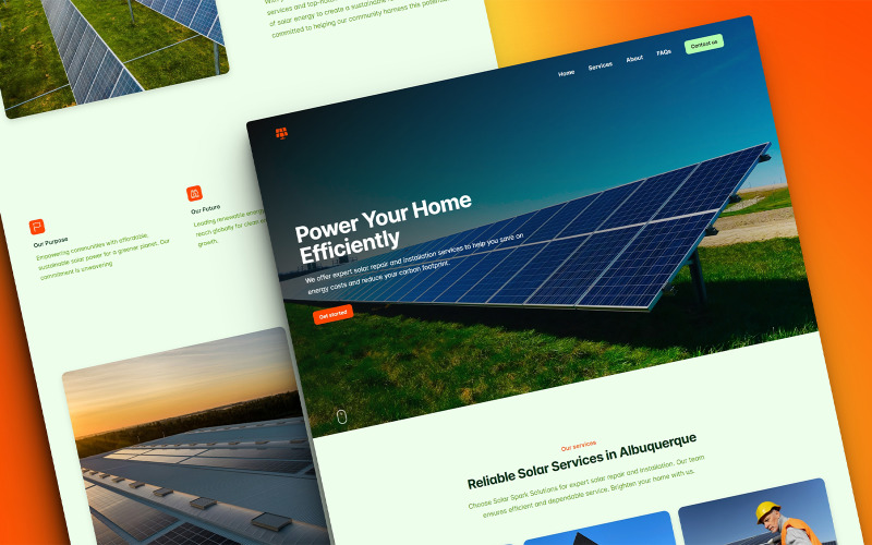 Solarama – HTML-Landingpage-Vorlage für Solarreparatur und -installation