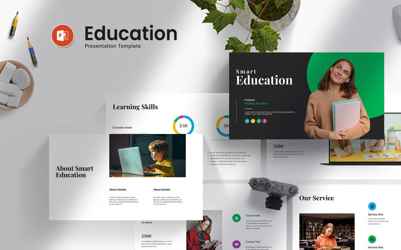 Education smart  PowerPoint Presentation Template