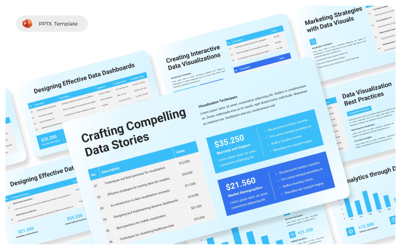 Modèle PowerPoint de visualisation de données