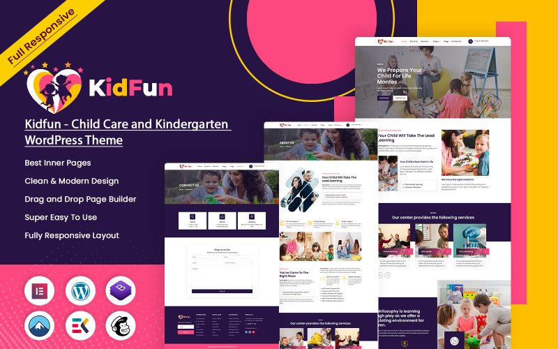 Kidfun - Barnomsorg och dagis WordPress-tema