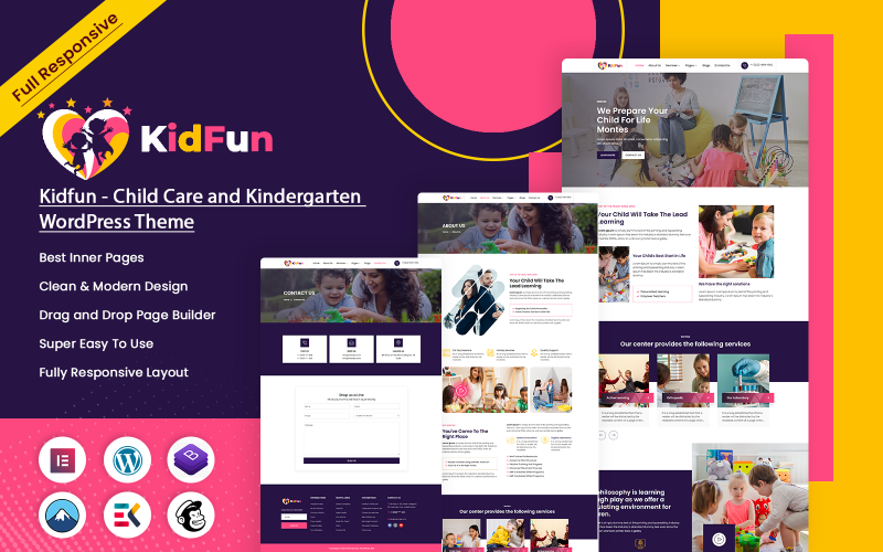 Kidfun - WordPress-thema voor kinderopvang en kleuterschool