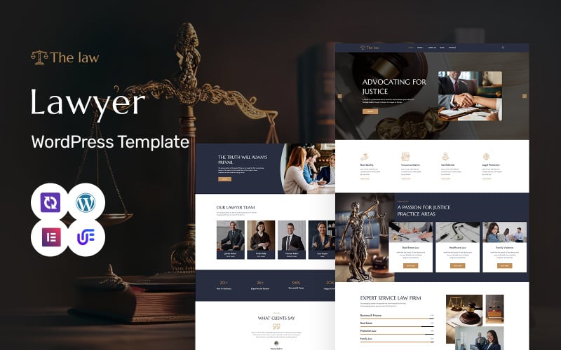 The Law - Advokátní kancelář a právník WordPress Elementor Téma