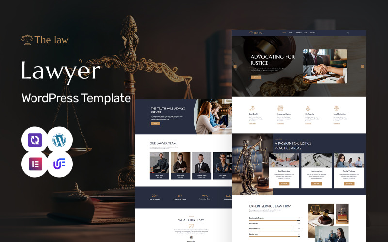 The Law – WordPress Elementor Theme für Anwaltskanzleien und Rechtsanwälte