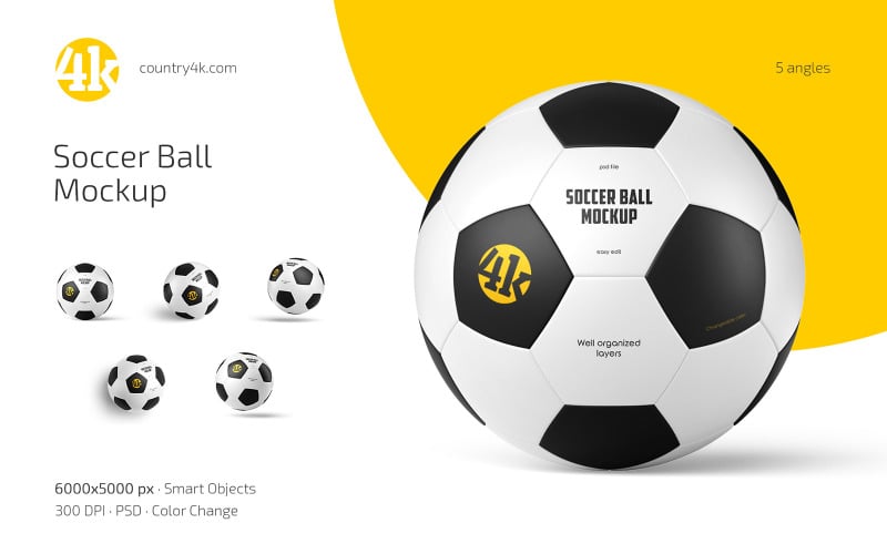 Fotboll Mockup PSD-mall