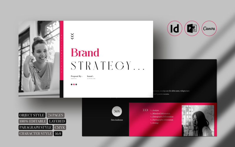 Plantilla de presentación de estrategia de marca - InDesign