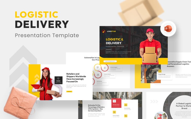 Logistar - Logística e Entrega PowerPoint Template