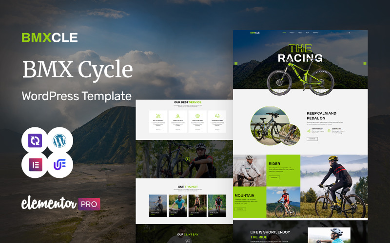 Bmxcle - Tema multipropósito moderno para WordPress Elementor para bicicletas y BMX