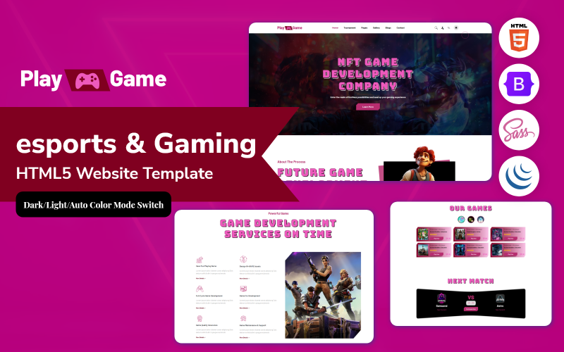 PlayGame - esports & Gaming HTML5 Website Sjabloon