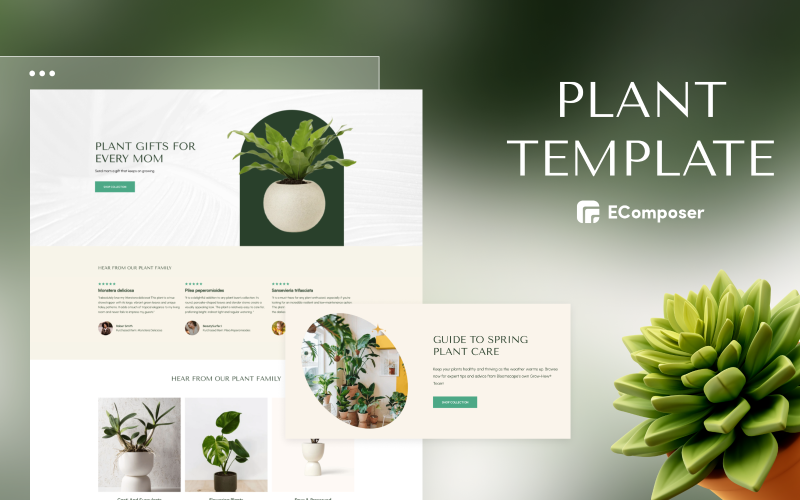 EComposer Pianta gratuita; Modello Shopify per il giardino