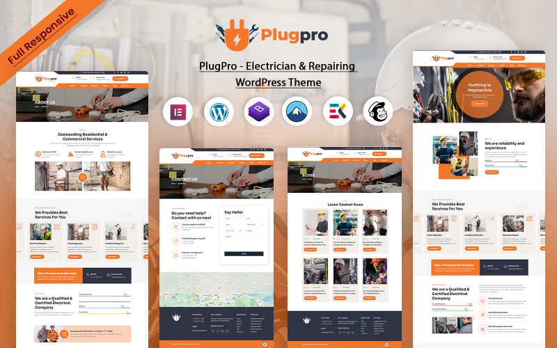 PlugPro - Electrician & 修复WordPress主题