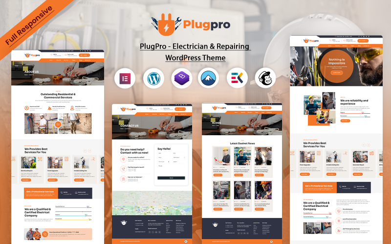 PlugPro - Elektricien & Reparatie WordPress Thema