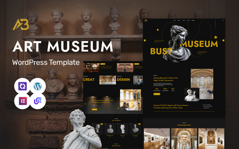 AartBust - Kunstgalerie en museum WordPress Elementor-thema