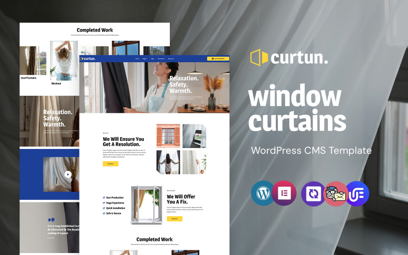 Curtun - Tema de WordPress Elementor para cortinas de ventanas