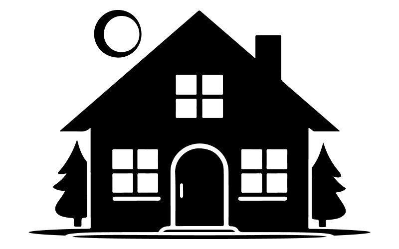 house silhouette vector with white background