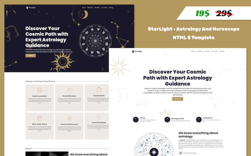 StarLight - Astrologie a horoskop HTML5 Bootstrap šablona