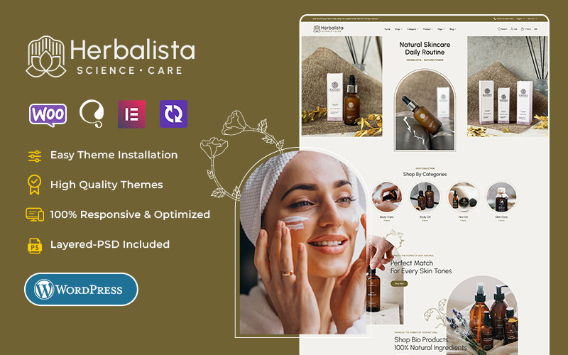 Herbalista - Tema WooCommerce per la cura della bellezza naturale e i bio-cosmetici