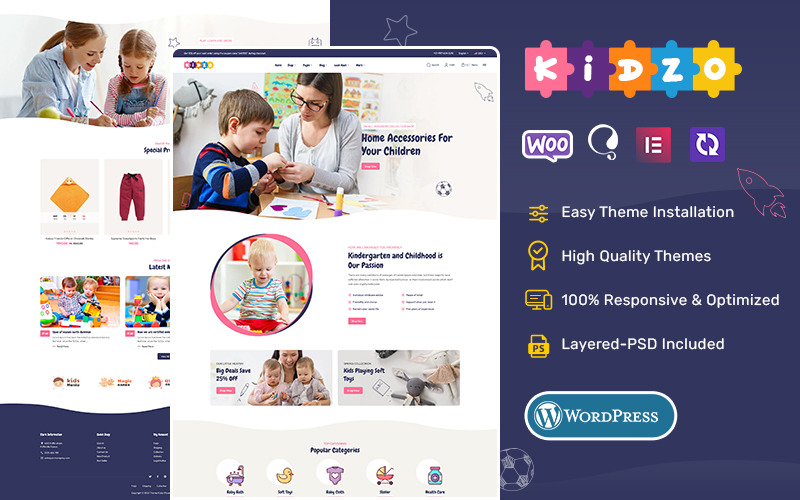 Kidzo - Tema WooCommerce para lojas de bebês, crianças e brinquedos