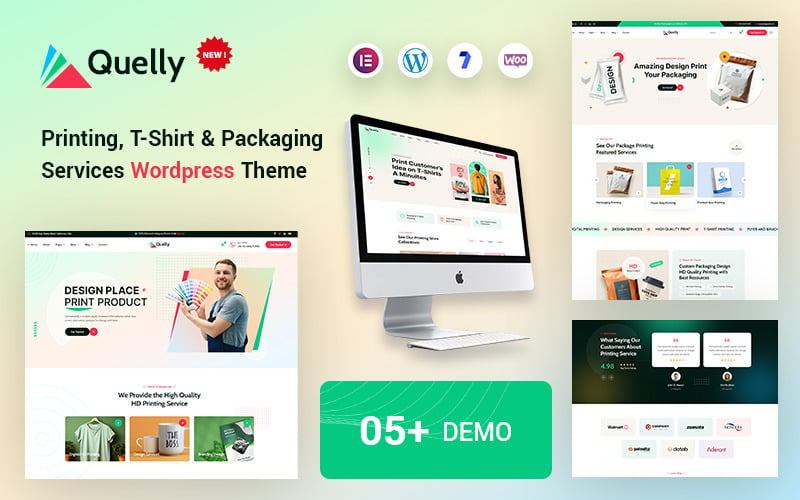 Quelly - T-Shirt, serviços de impressão e embalagem WooCommerce WordPress Theme