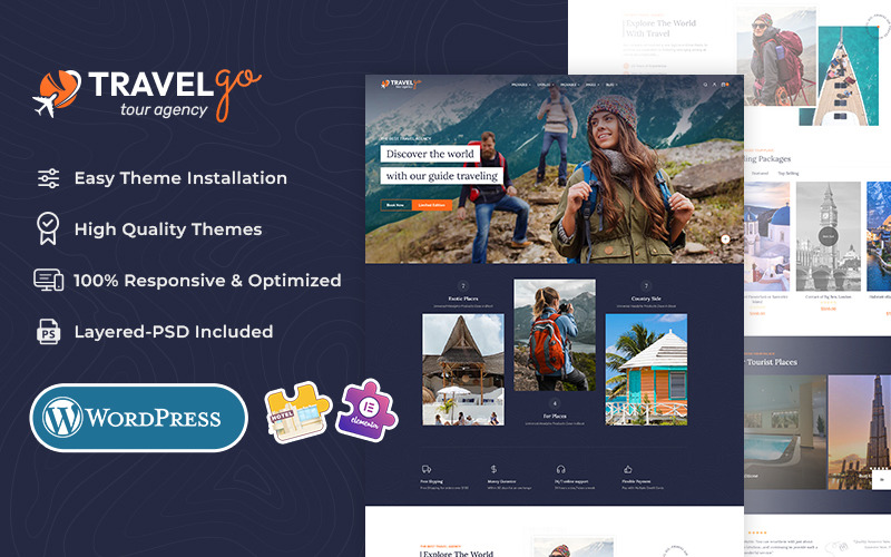 TravelGo - Turlar ve Seyahat Acenteleri için WordPress Teması