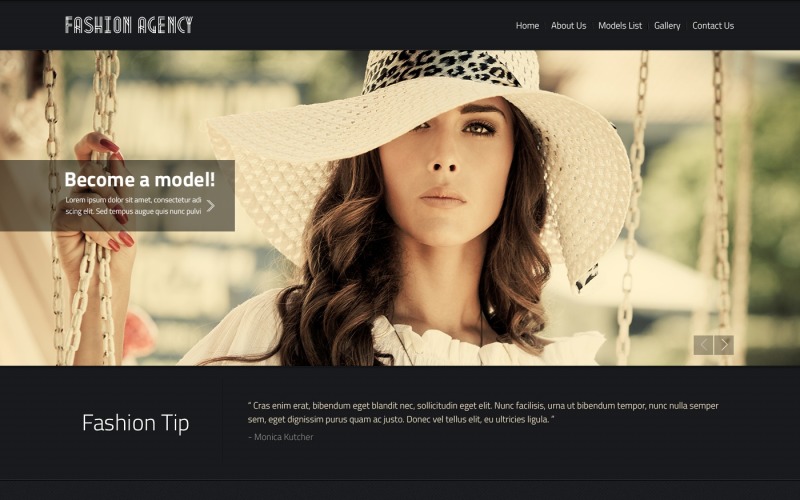 Website sjabloon voor modelbureau