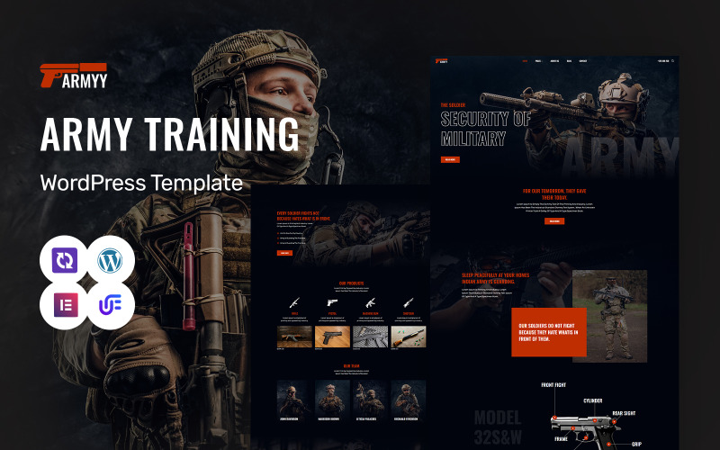 Armyy - Militaire en legertrainingsschool WordPress Elementor-thema