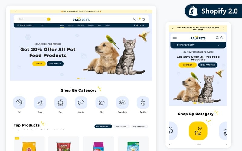 PawPets - Bästa Shopify 2.0 Pets Theme