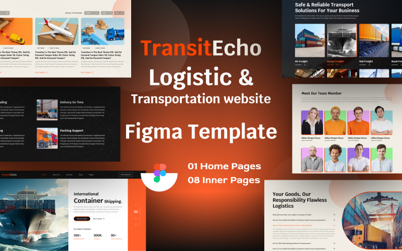 TransitEcho - Logística e Transporte Figma Template