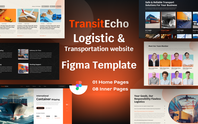 TransitEcho - Modèle Figma pour la logistique et le transport