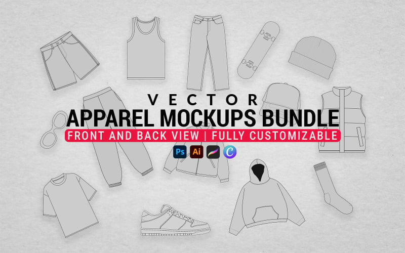 Vector Apparel Mockups Bundle