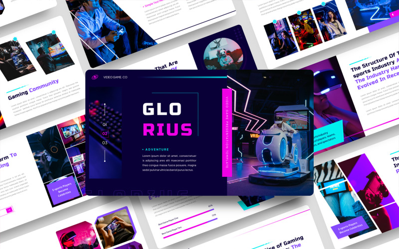 Glorius - PowerPoint-sjabloon voor videogames