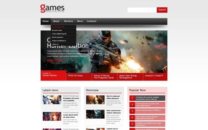 游戏响应式网站模板