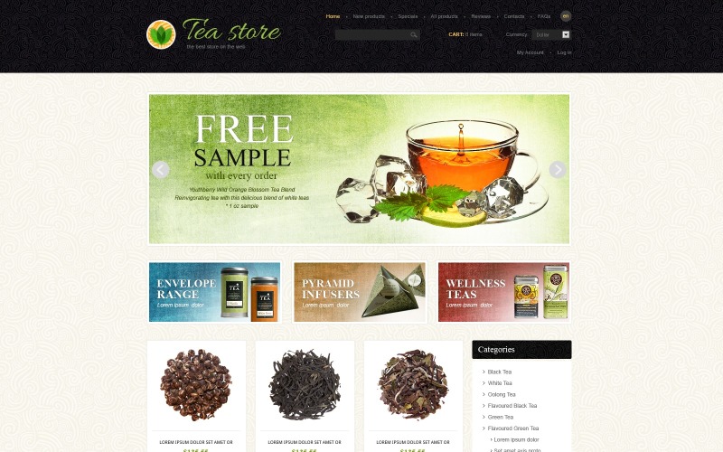 Tea Store ZenCart sablon