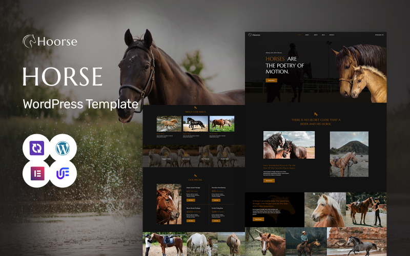 Horses - Paardensportschool, Paardenraces en Manege WordPress Elementor Thema