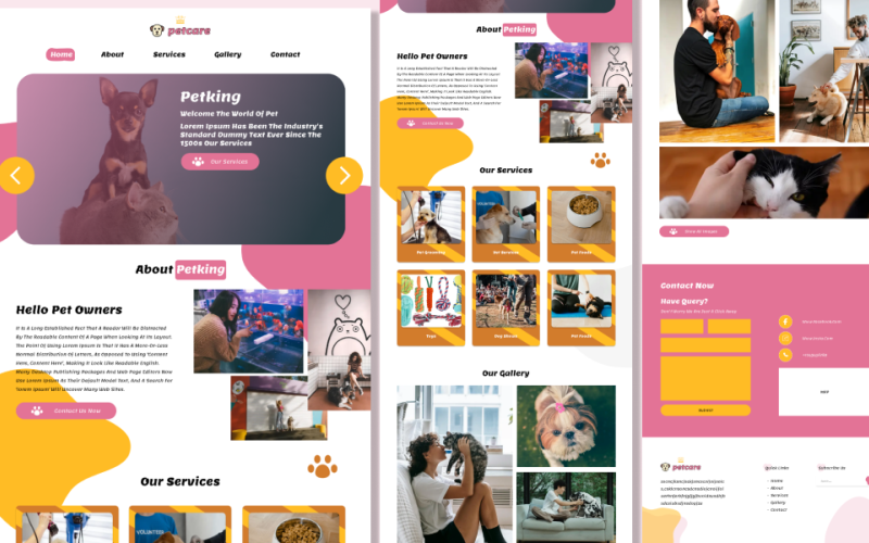 PetCare Figma landningssida