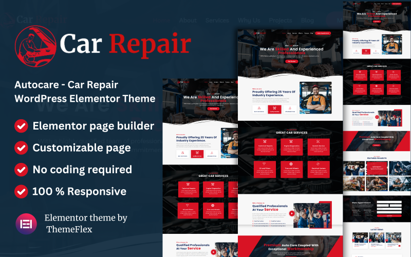 Autocare - Autoreparatie WordPress Elementor-thema