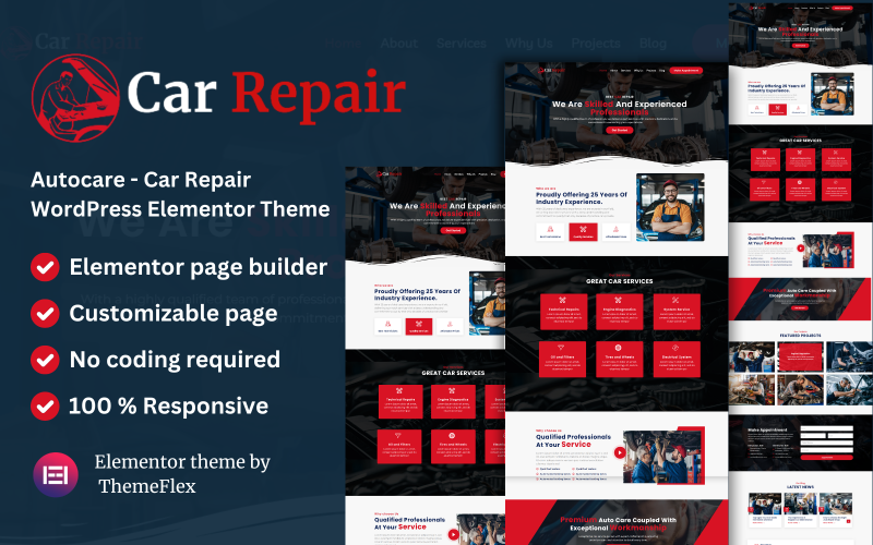 Autocare – WordPress-Elementor-Theme für Autoreparaturen