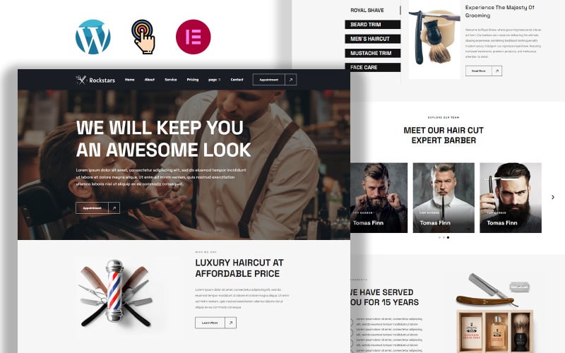 Rockstars – Luxus-Salon und Barbershop WordPress-Theme