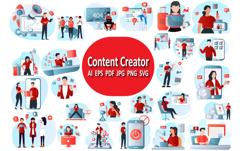 Content Creator Illustrations Collection