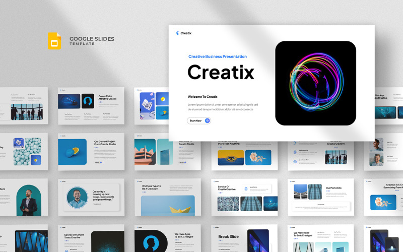 Creatix – креативний бізнес-шаблон Google Slides