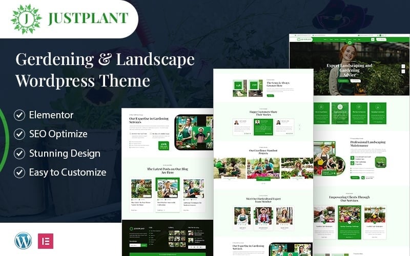 Justplant – Elementor-WordPress-Theme für Garten- und Landschaftsbau