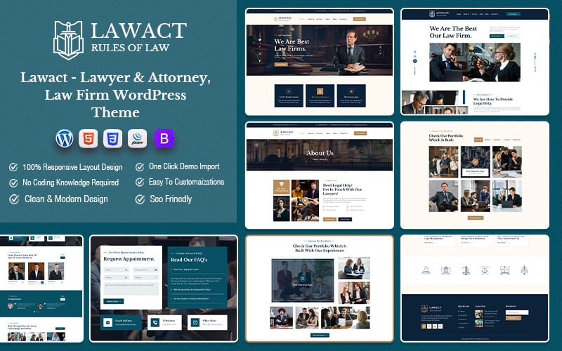 Lawact - Lawyer & Attorney, Law Firm WordPress Theme