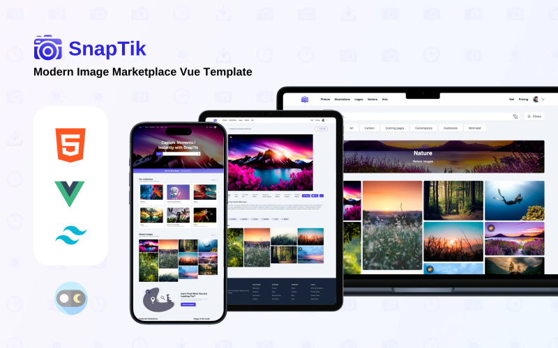 SnapTik - Modern Image Marketplace Vue-mall